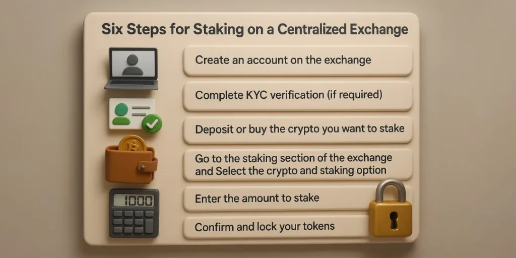What is crypto staking? A beginner’s guide to passive income 1 showing steps for staking