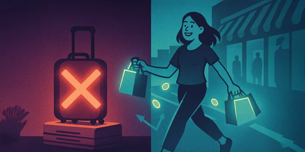 Cancelled trips due to overspending on a shopping spree