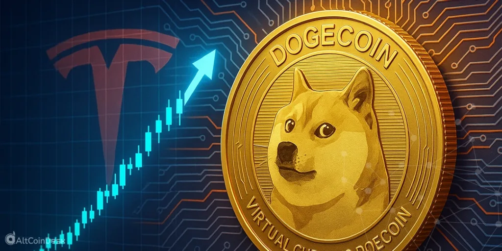 Is DOGE payment the secret catalyst for the rising Tesla stock price? 1 Tesla Stock Meets Crypto