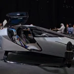 Air taxi displayed at Dubai World Congress showcasing AI in Dubai innovation
