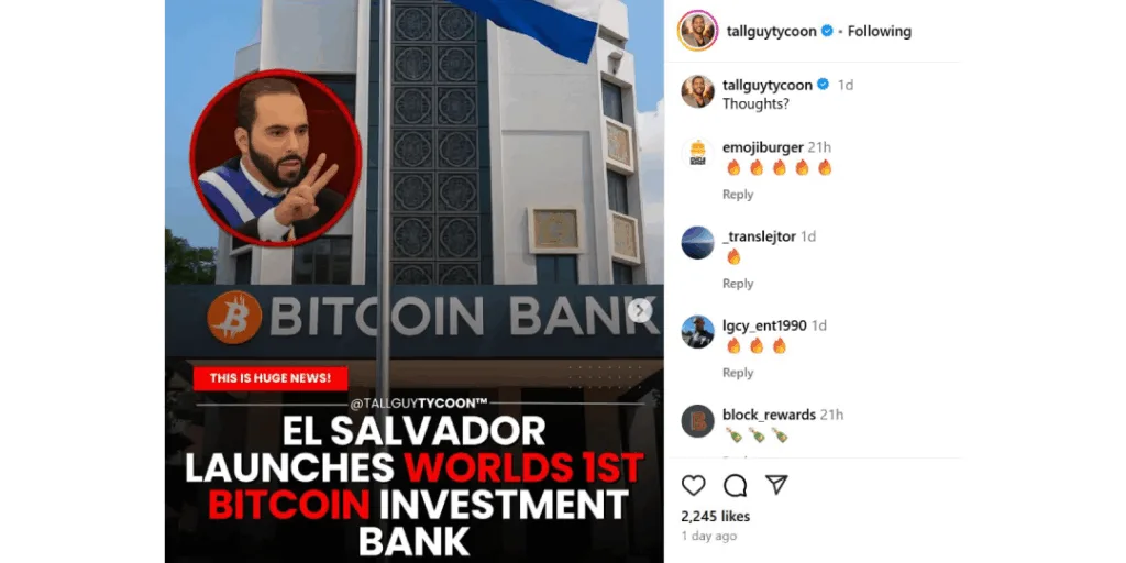 Insta roundup: Saylor, El Salvador, Bitcoin, Winklevoss, Gemini, and more 1 Image 4 3