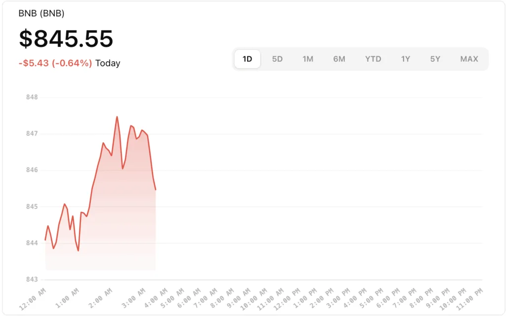 Binance coin price today