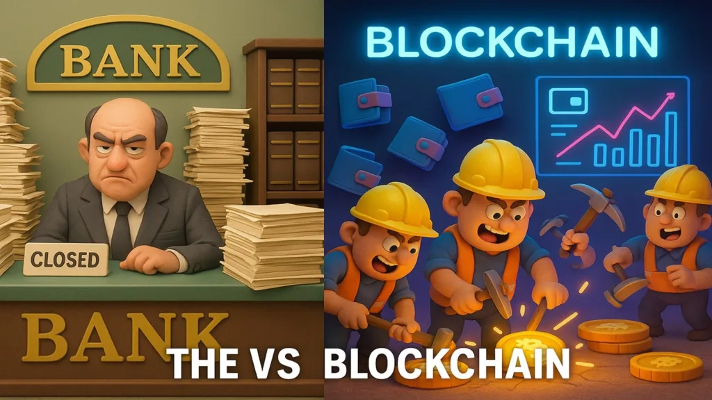Traditional banks vs blockchain
