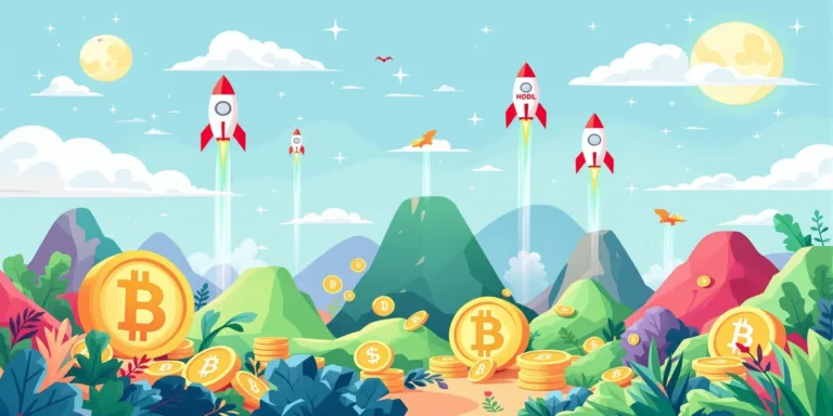 Crypto memes, rockets and bitcoin