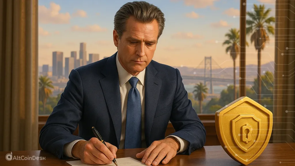 California governor signing crypto law