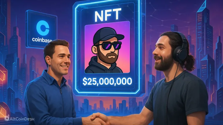 Coinbase executive and Cobie shake hands after $25M NFT purchase that revives the Up Only podcast