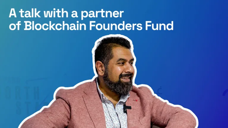 Mansoor Madhavji sharing insights for crypto founders during a talk with Blockchain Founders Fund