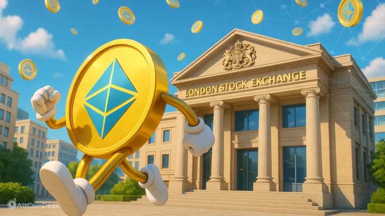 KR1 crypto coin outside London Stock Exchange