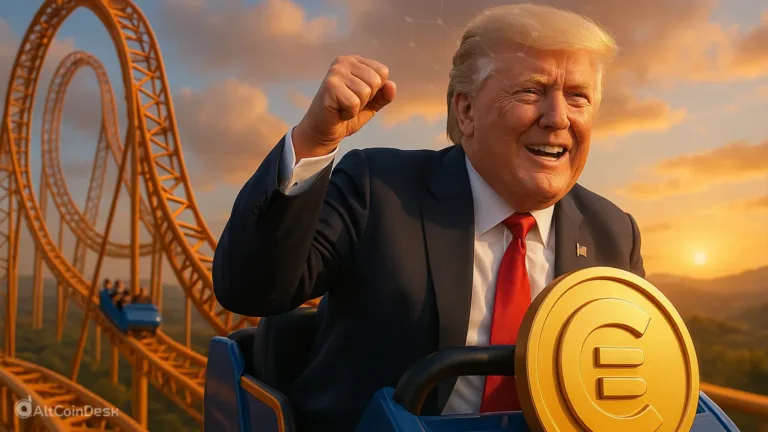 Donald Trump on a roller coaster during Trump’s trade war