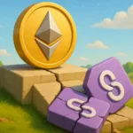 Ethereum Layer 2 security illustration showing cracked Layer 2 blocks beside the Ethereum logo
