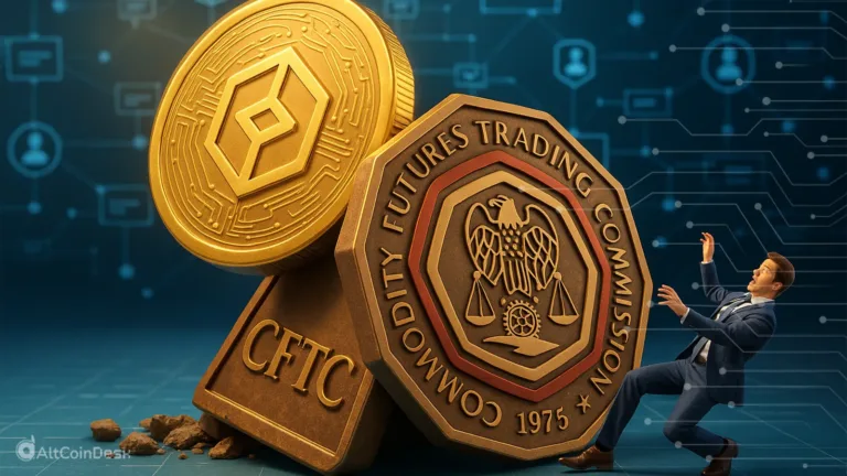 Brian Quintenz's nomination depicted with CFTC coin and crypto regulation imagery