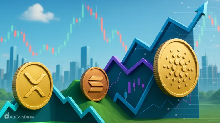 XRP relies on 2.7 support SOL has one obstacle ADA tries to get back inside pattern