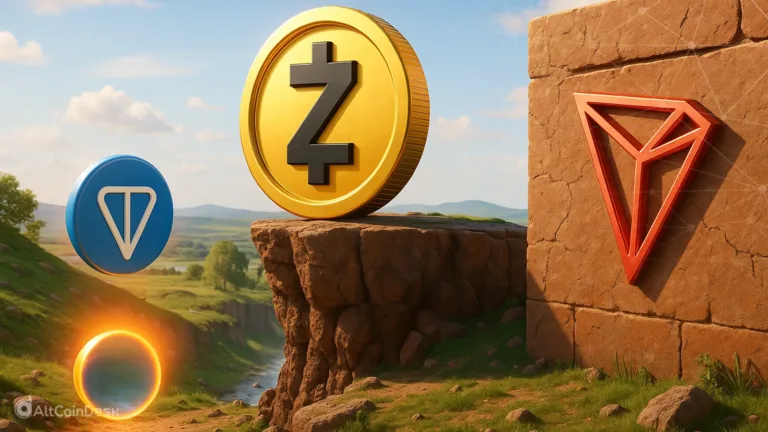 Zcash price analysis illustration showing Zcash, TON, and TRX crypto symbols
