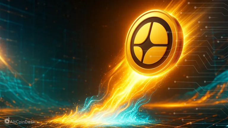 Golden Aster token glowing with energy and speed effects, symbolizing the rapid rise in Aster token value in the crypto market