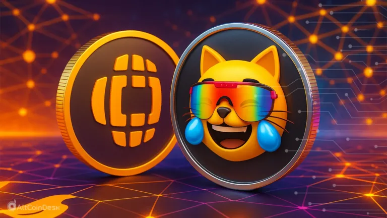 Colorful 3D crypto coins featuring a cat meme design representing the MOG Coin ETF.