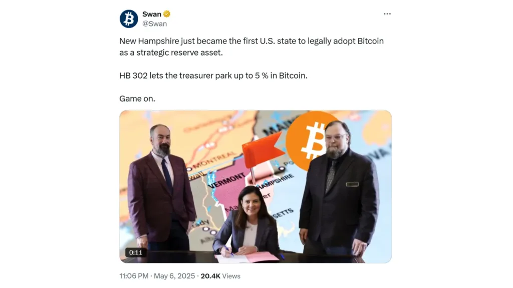 New Hampshire launches Bitcoin-backed municipal bond 2 New Hampshire bitcoin reserve