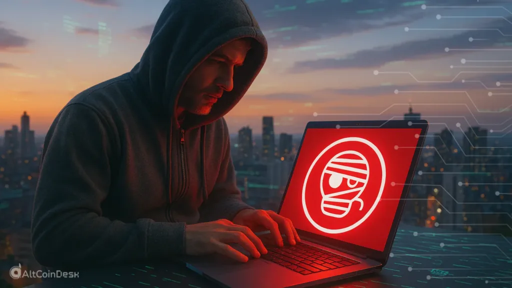 Hacker at laptop symbolizing the Upbit Solana hack