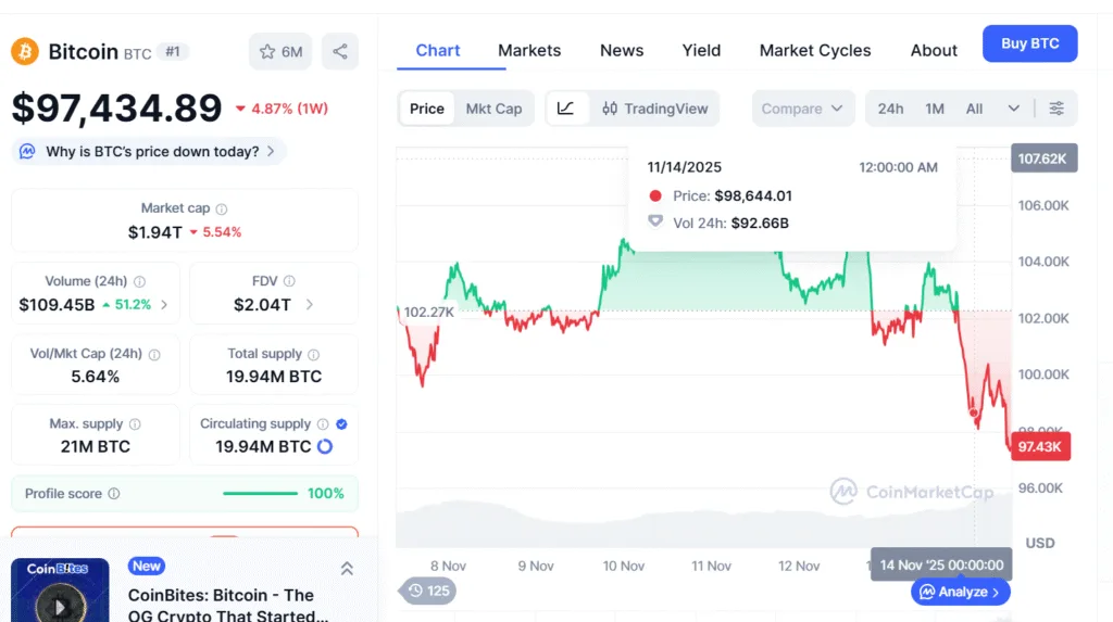 Bitcoin crashes below $100K in a well-orchestrated market manipulation 1 image 70