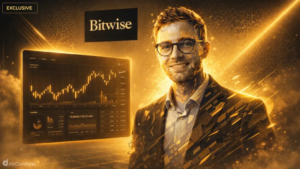 Proprietary AMM insight illustrated by a Bitwise analyst discussing crypto market innovation and institutional trading trends