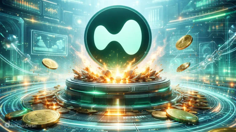 Hyperliquid token burn concept showing the HYPE token amid falling coins and digital trading visuals