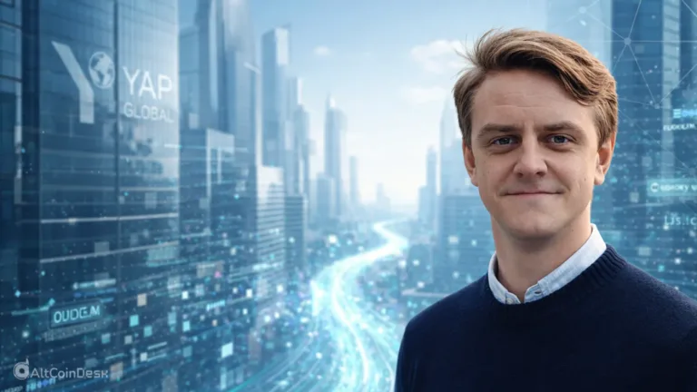 YAP Global CFO Otto Jacobsson pictured discussing the future of crypto media and crypto journalism.