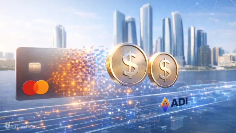 Mastercard brings stablecoin payments to UAE, showing digital dollar tokens and card payments backed by blockchain infrastructure.