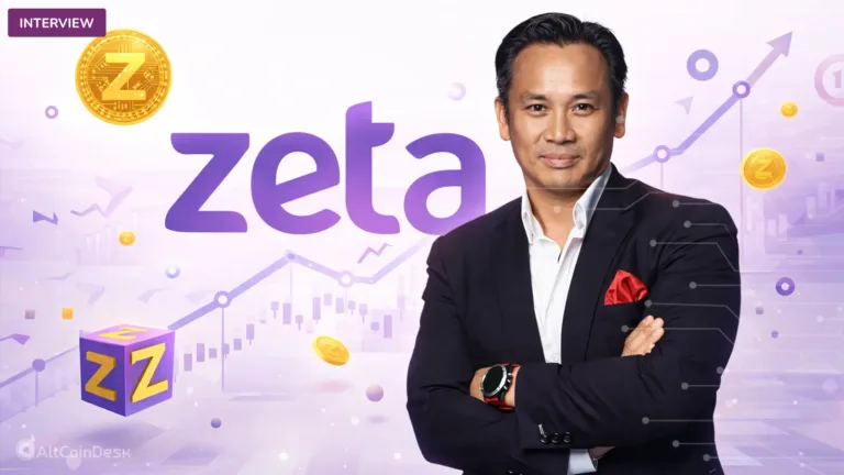 Patrick Ngan, CIO of Zeta Network Group, next to a digital asset growth chart, illustrating his views on whether is gold very liquid?