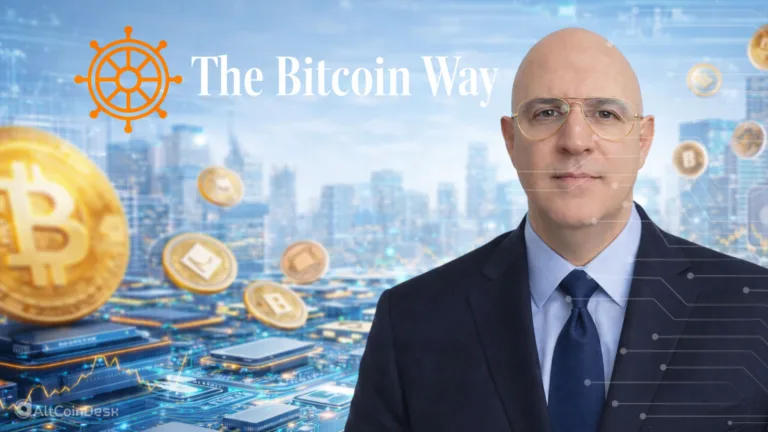 Bitcoin evangelist Tony Yazbeck against a digital Bitcoin-themed background
