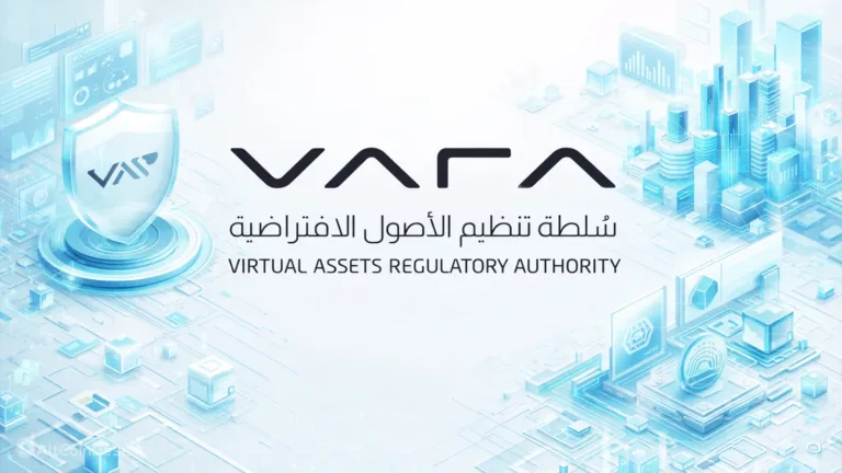 VARA logo with data-driven cityscape background, representing the launch of the VARA Connect AI supervision tool.