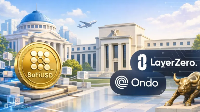 Federal Reserve seal alongside a rising market growth chart, representing the shift as the US Fed withdraws crypto-restrictive guidance.