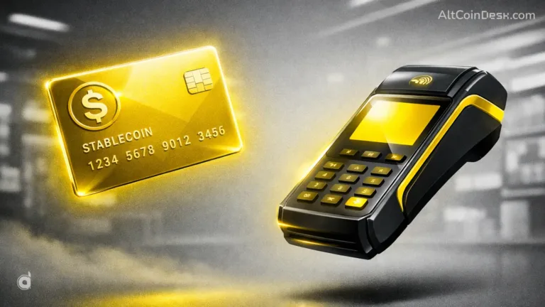 Crypto cards surge as a stablecoin payment card is shown alongside a POS terminal, highlighting growing crypto card adoption