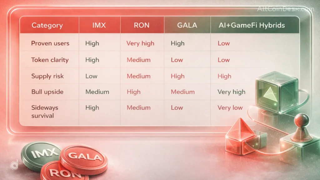 Best GameFi crypto 2026: The 3 survivors still standing after the noise 2 best GameFi crypto 2026 table