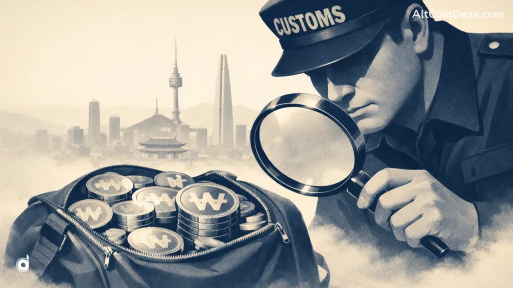 South Korean customs officer investigating a crypto laundering scheme involving seized digital assets.
