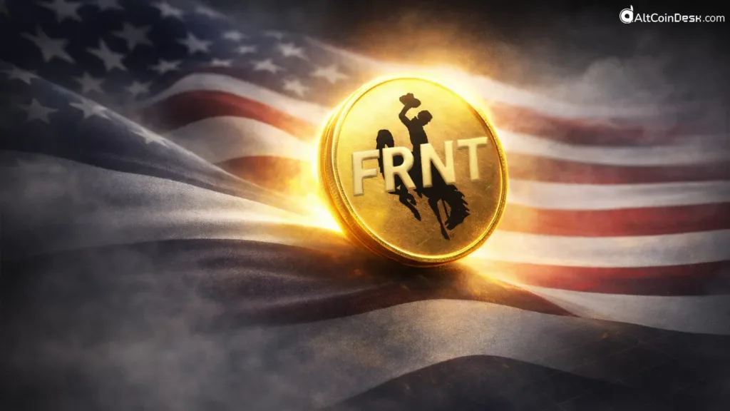 Frontier Stable Token photo above the US flag