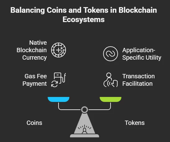 What is the difference between a crypto coin and token? 4 coins and token usage
