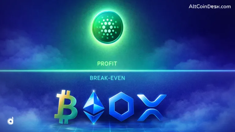 ADA average holders are in profit while BTC ETH LINK and XRP holders fight to break even