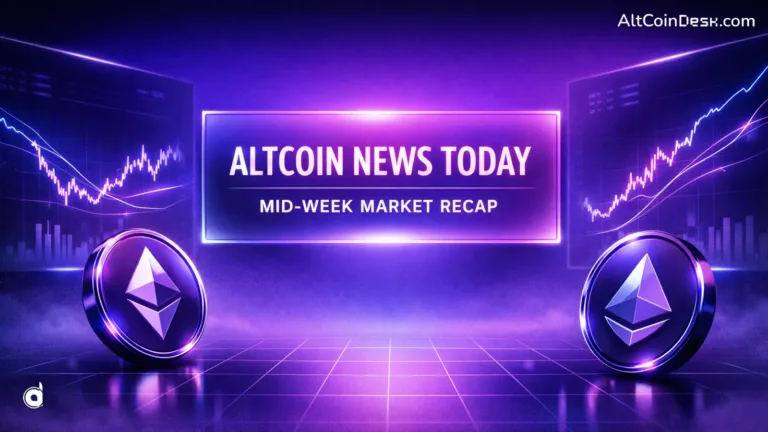 Altcoin News Today, A Midweek Crypto Market Pause Explained Simply