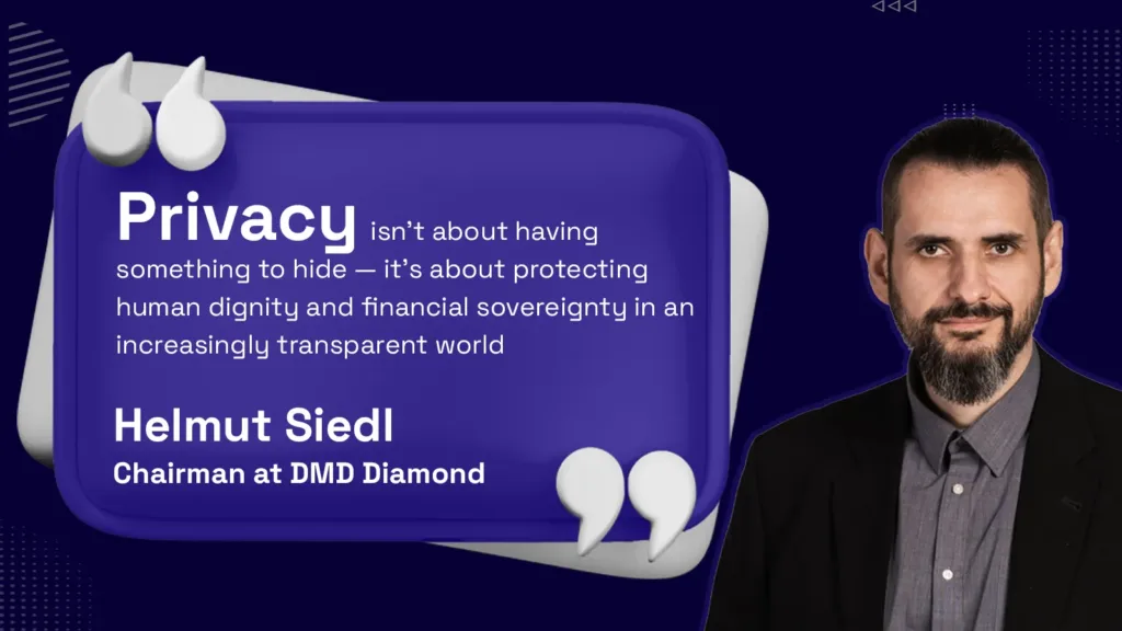Privacy without delisting risks? DMD Diamond reveals unique Layer-1 strategy 1 Helmut Siedl Chairman at DMD Diamond