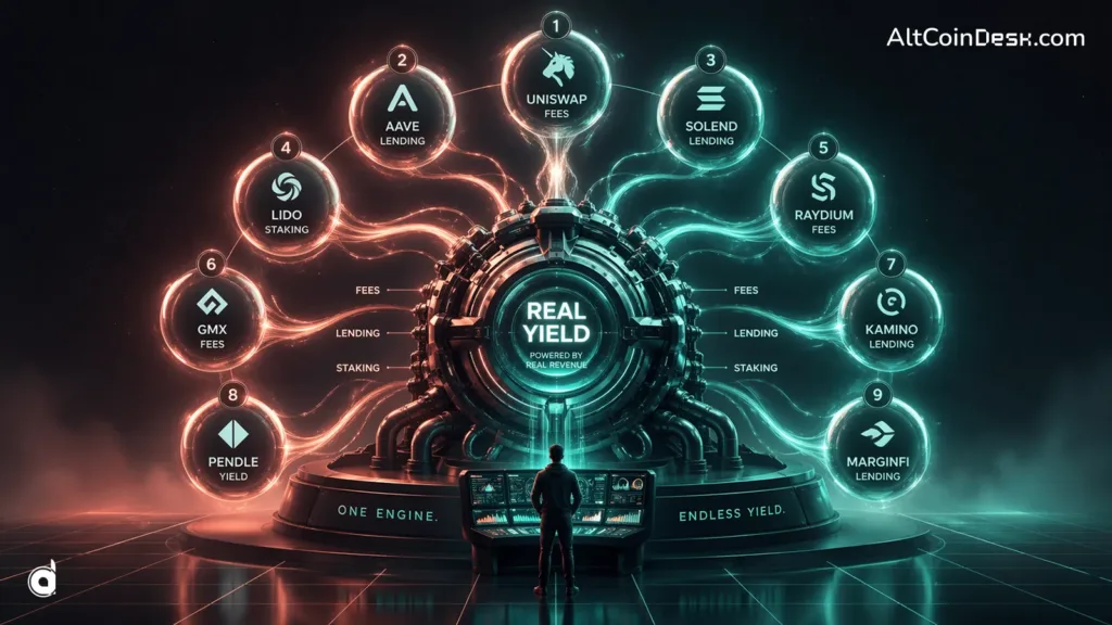 DeFi protocols with real yield