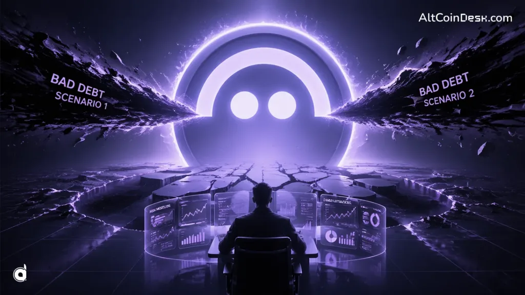 2 bad debt model scenarios shared by Aave