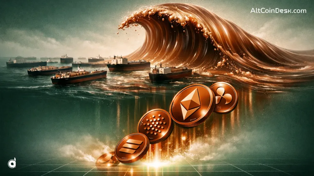 Hormuz blockade: Oil above $100 while altcoins slip—what next?