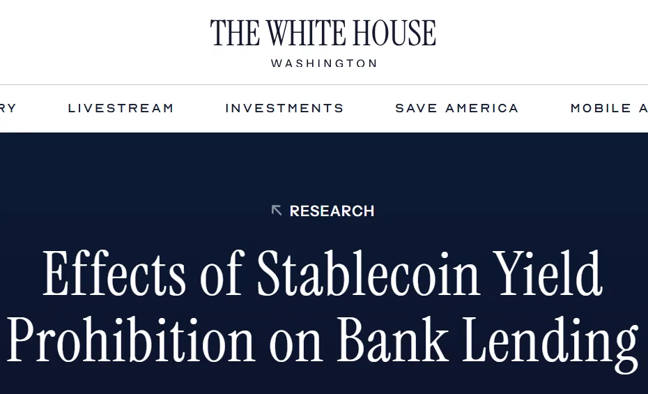 Stablecoin yield ban backfires as White House study exposes policy illusion 1 White House Research