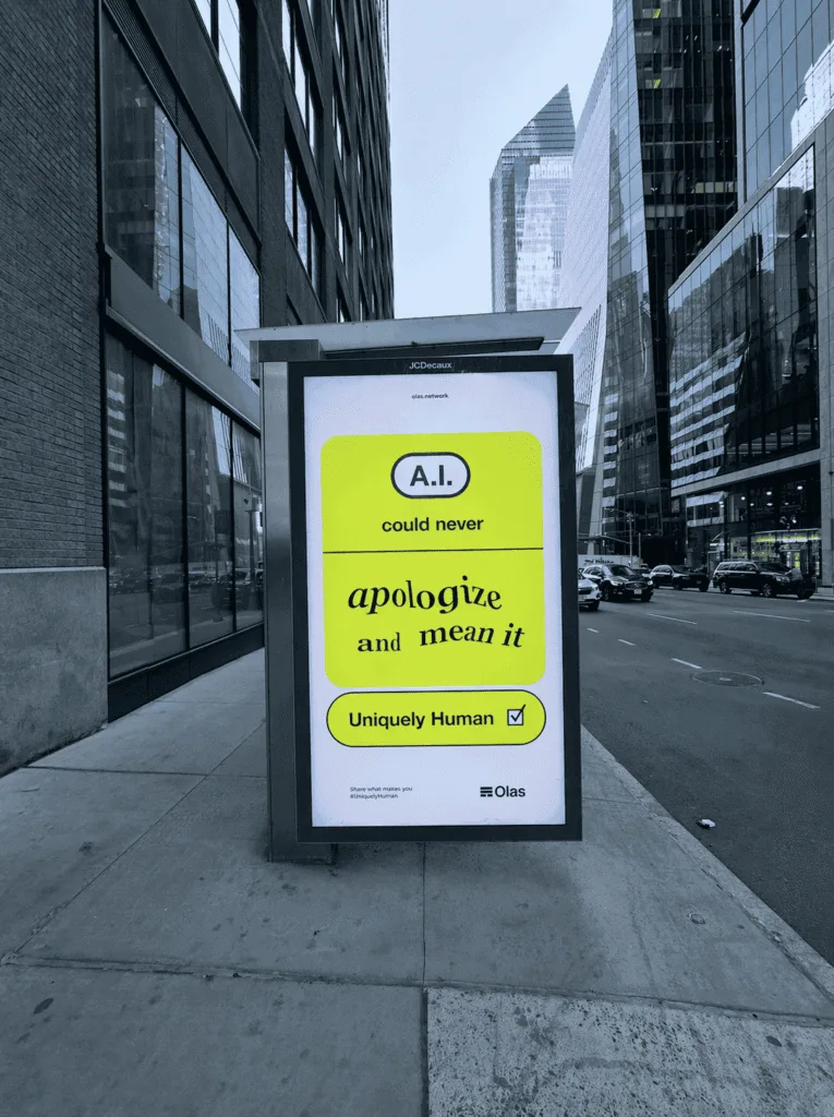 Olas takes over NYC billboards to ask a simple question: What can AI never replace? 1 final image