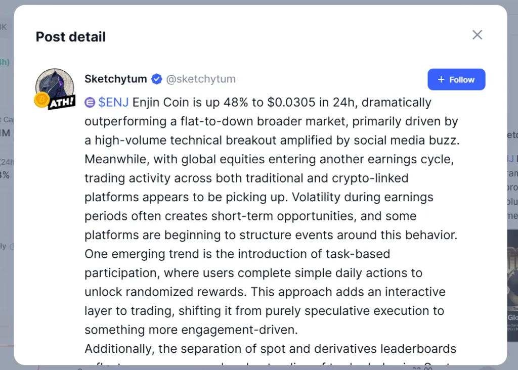 Enjin breaks major resistance level in neutral market; is it a pump and dump? 1 image 110