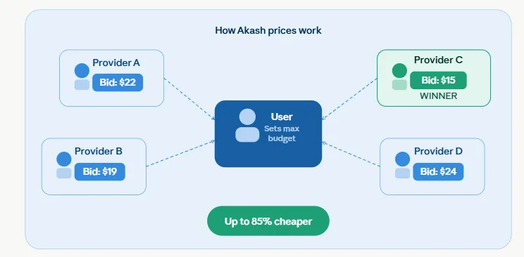 Top 5 decentralized compute networks challenging Big Tech's cloud dominance 2 Akash Network reverse auction pricing