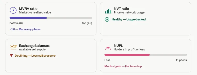 Top crypto indicators for long-term investors and the signals they track 3 On-chain crypto metrics visual guide