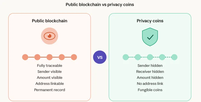 Top 8 privacy coins by market cap in 2026: What makes anonymous crypto worth it 1 Public vs privacy coins comparison